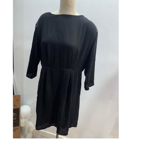 H&M Plus Sized Size 14 Black Party Dress with Rhinestone shoulders